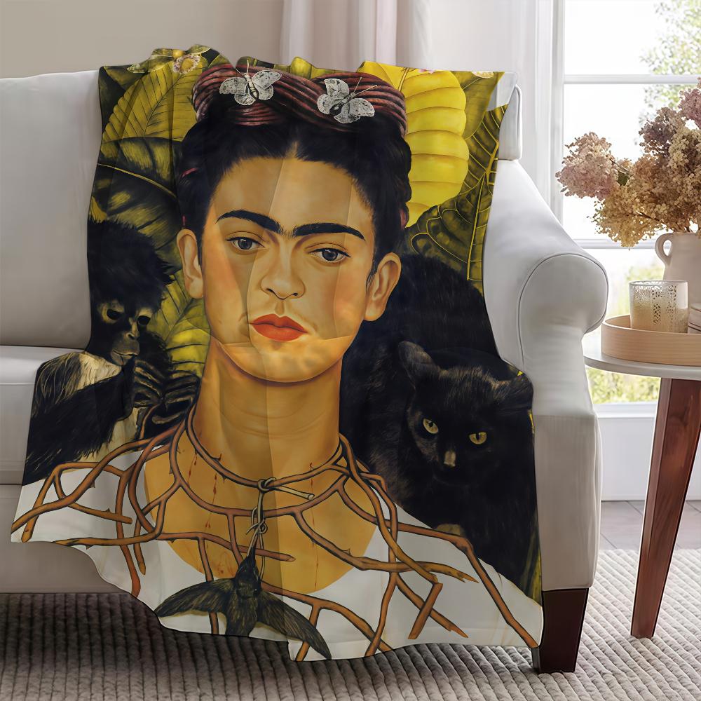 Blanket F-FridaS-ES Throw Super Cosy Plush Living Room Sofa Artwork Couch K-KahloS-ES Childish Birthday Gifts