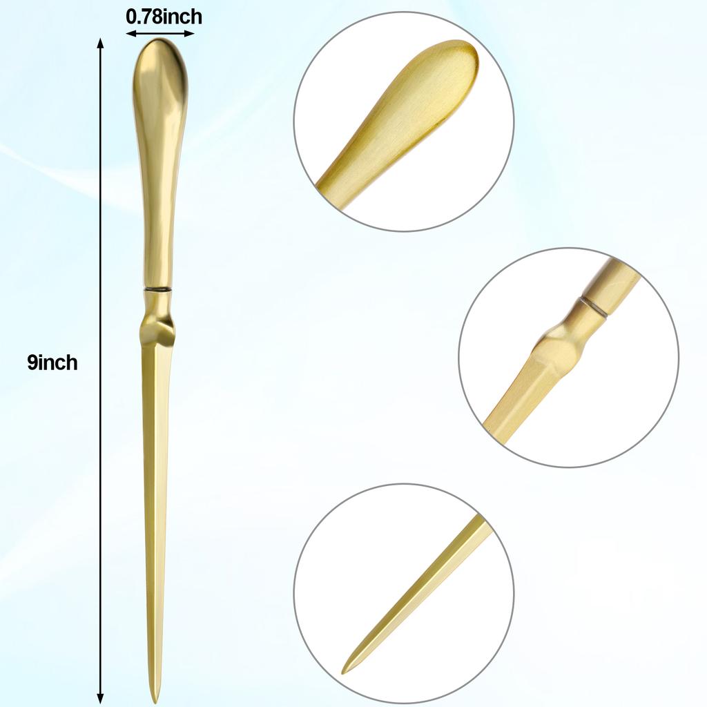 2Pcs Gold Letter Opener, Envelope Opener Knife Metal Letter Opening Knife