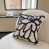 Light Luxury Chenille Embroidered Rose Pattern Decorative Pillow Cushion Soft Sofa Backrest Cushion Cover for Bedroom Home Decor