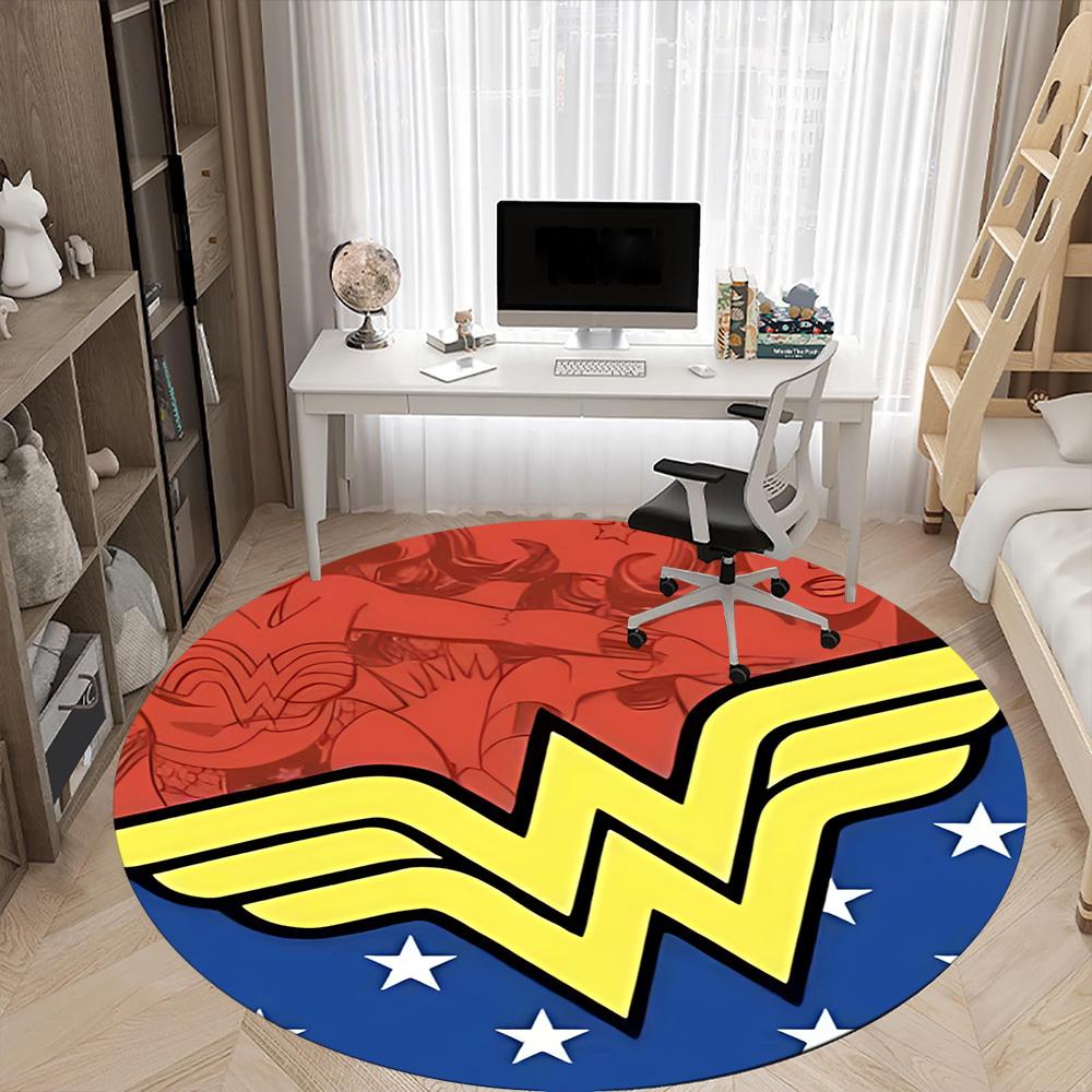 1pc Wonder Woman Office Round Area Rug, Under Office Chairs Bedroom Living Room Home Decor, Room Deco, Available in Various Sizes