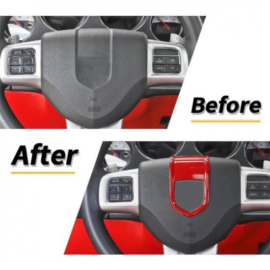 Red ABS Steering Wheel Center Trim Cover For Dodge Challenger Charger 2009-2014