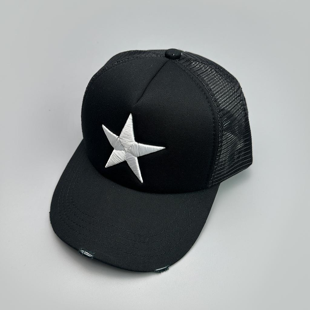 Embroidery Pentagram Color Matching Baseball Cap Men'S And Women'S Mesh Personality Simple And Versatile Truck Hat