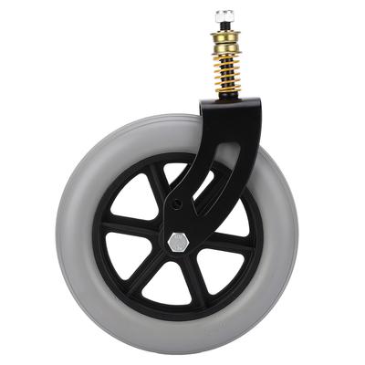 Wheelchair Caster Assembly Front Universal PU Hub Solid Spring Shock Absorber Wheel 10 X 2in