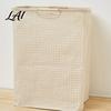 Cotton And Linen Laundry Organizer Basket with Wooden Handles Large Space Saving Bag Basket Storage Foldable for Families Collapsible Hamper