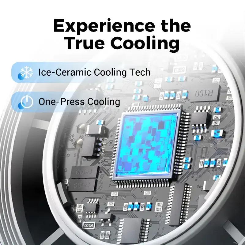 4000MA Handheld Fan USB Mini Turbo Fan Portable Refrigeration Charging Desktop Fan Wireless Electric Air Cooler Fan