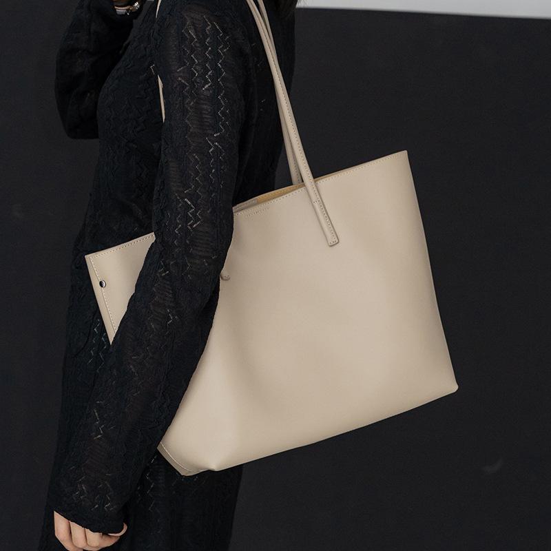 Geantă nouă pentru navetă de toamnă și iarnă Geantă tote de mare capacitate Geantă de umăr pentru femei din piele de vacă