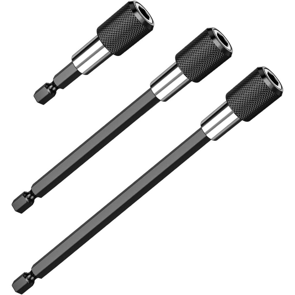 1/4 Inch Hex Shank Quick Release Screwdriver Magnetic Drill Bit Holder with Adjustable Collar Extension Bar 60/100/150mm TMP1105