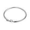Men Bracelet Thick Hollow Chain with Lobster Clip Solid Color Polished Stainless