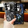 A-Alien Vs P-Predator Plating Phone Case For Samsung Galaxy S24 S25 FE S26 Edge S23 Ultra S22 S21 Plus S20 Anti-Fall Airabag Cov