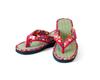 Zori Floral Size L I.S.M. Japanese-style Sandals, Brocade, Vermilion,