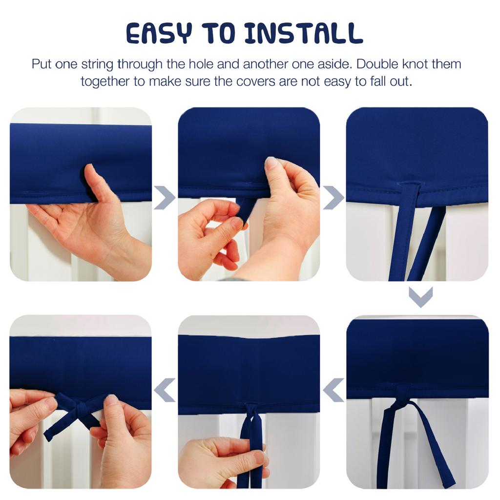 Baby Crib Bumper Strip Safety Guardrail Cover Soft Security Collision Avoidance Easy Installation for Baby Room Blue