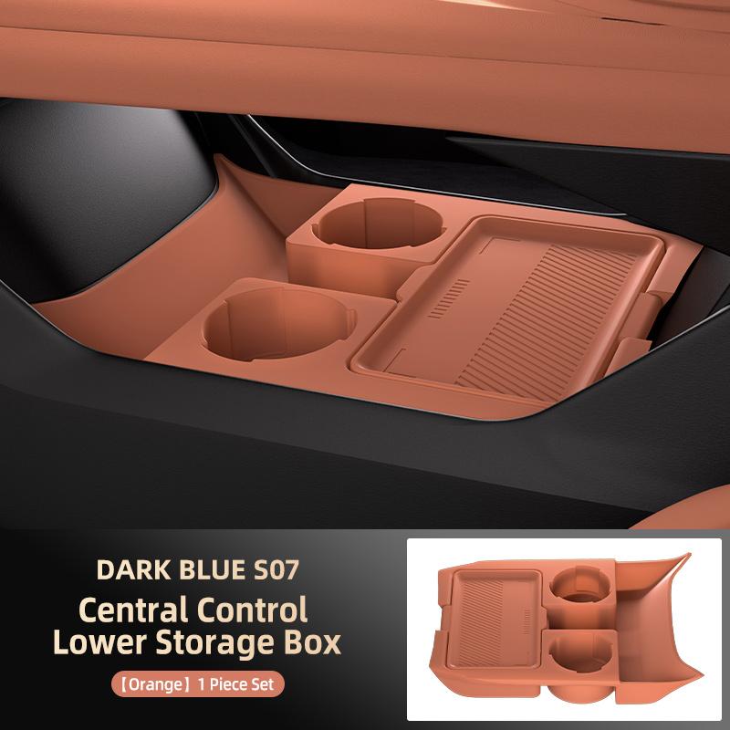 Suitable for 24 Models of Deep Blue S07 Center Console Lower Storage Box Organizer, Silicone Car Interior Decoration Accessories