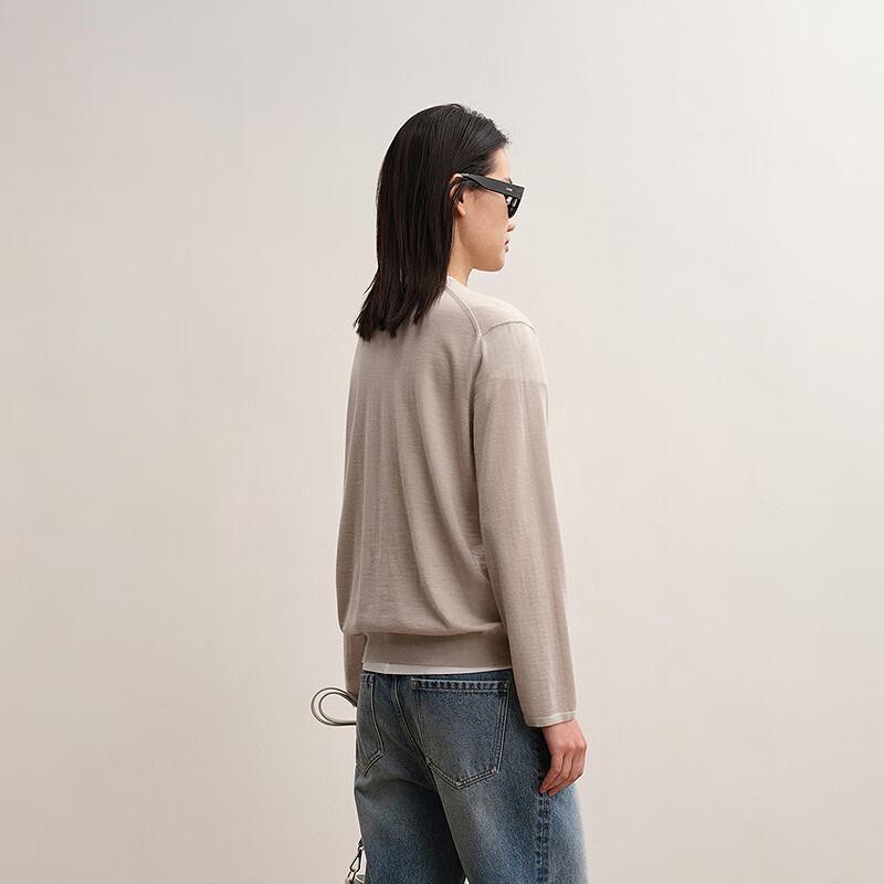 Less 2025 Autumn V-Neck Long Sleeve Cashmere Sweater