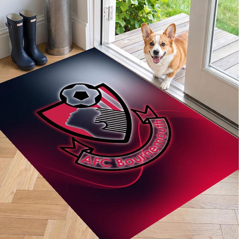 Soft Floor Carpet Bournemouth Football Pattern Area Rug Decorative Mat For Home Room Decoration