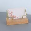 Beech Wood and Metal Desktop Business Card Holder for Hotel Front Desk Display.