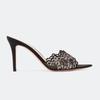 Soleist Elegant Women's Gold Lace Pumps | Pointed Toe Slip On High Heel Mules | Fashion Stiletto Shoes for Party Wedding