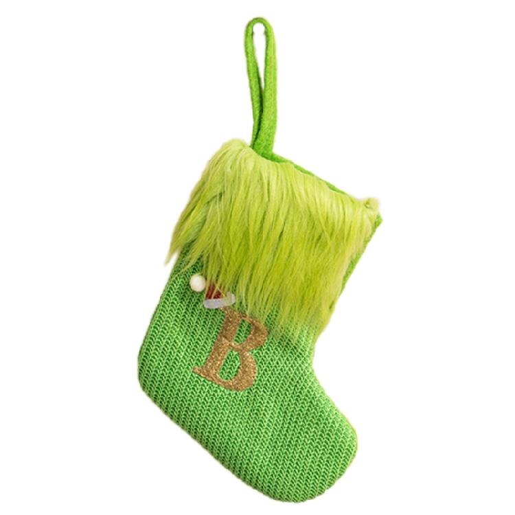 

Stylish Embroidered Alphabets Christmas Stocking Knitted Festival Sock for Children Multicolors Holiday Stockings