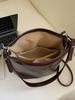 Black Women's Bucket Bag Autumn Winter PU Leather Letter Shoulder Bags Trendy Large Capacity Commuting Crossbody Pack