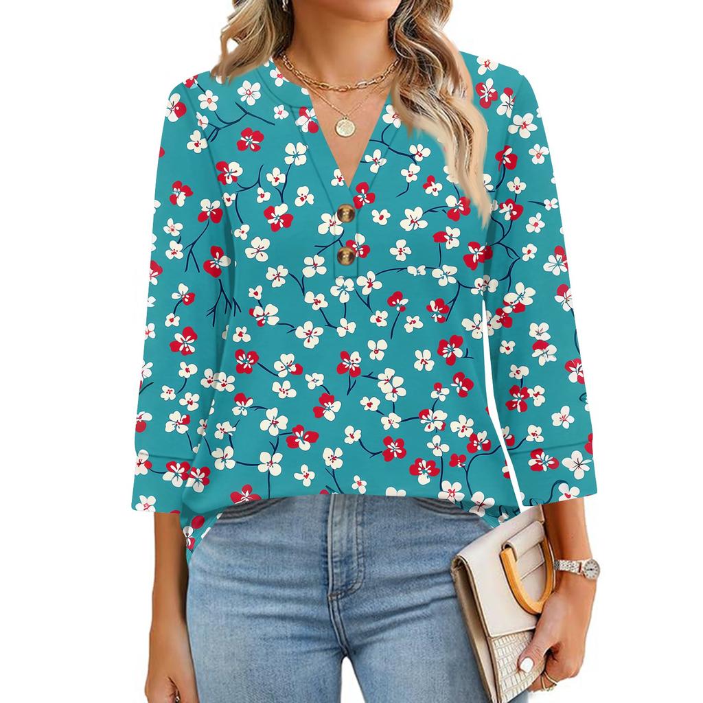 Camisas de Manga 3/4 Heley para Mujer Moda Verano Blusas Ropa para Vacaciones en la Playa