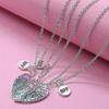 Qpeach 3pack Heart Flower Butterfly Star Glitter Pendant Best Friend Girls Bff Necklace Of 3 For Kids Friendship Jewelry Gifts A6 25-26