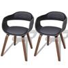 Dining Chairs 2 pcs Black Bentwood Frame and Faux Leather