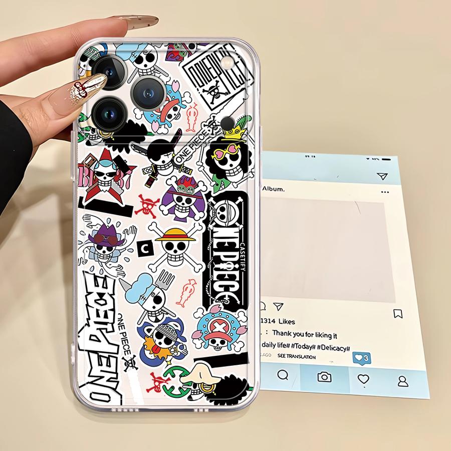 Case for iPhone 17 Pro Max 12 Mini 15 14 Plus 7 8 XR 16 11 13 Pro Air XS Max Soft Phone Cover Cartoon One Piece