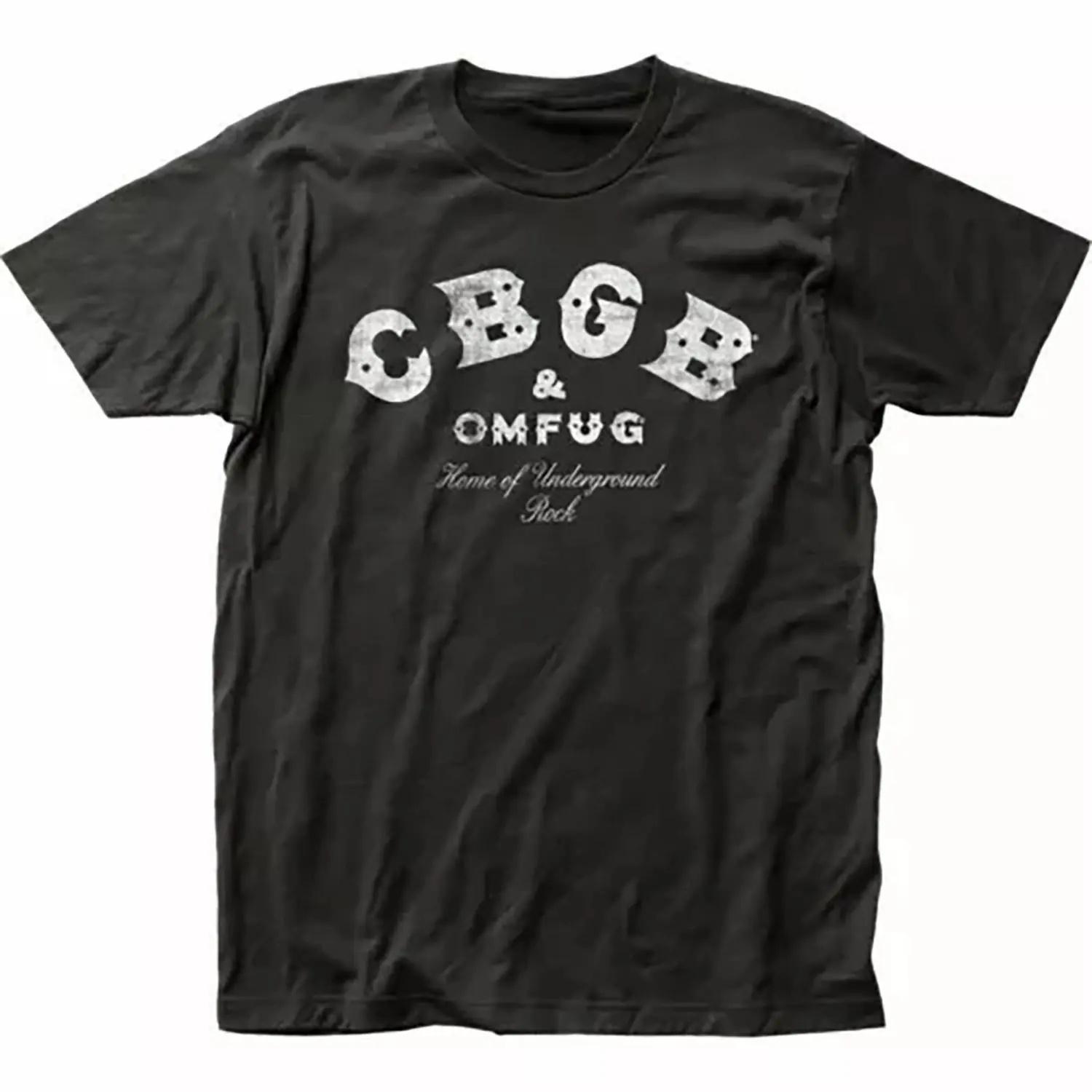 Men s Retro 90s CBGB Band Pattern T-shirt Classic Fit Retro Music T-shirt with Bold Font S чёрный