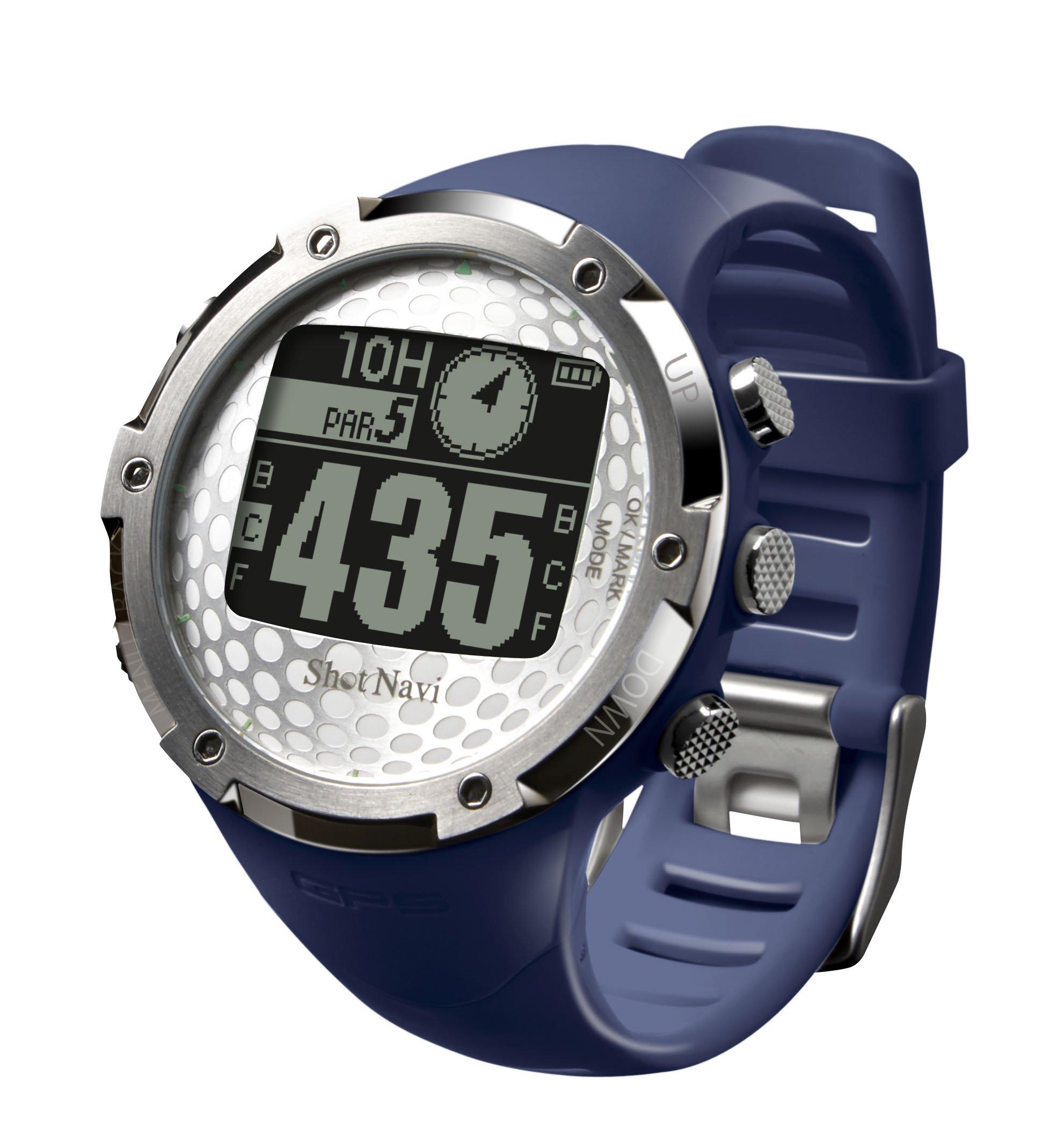 

Shot Navi Golf Navigation GPS Recommended by the Japan Professional Golf Wristwatch, Navy, Association, SN-W1-FW