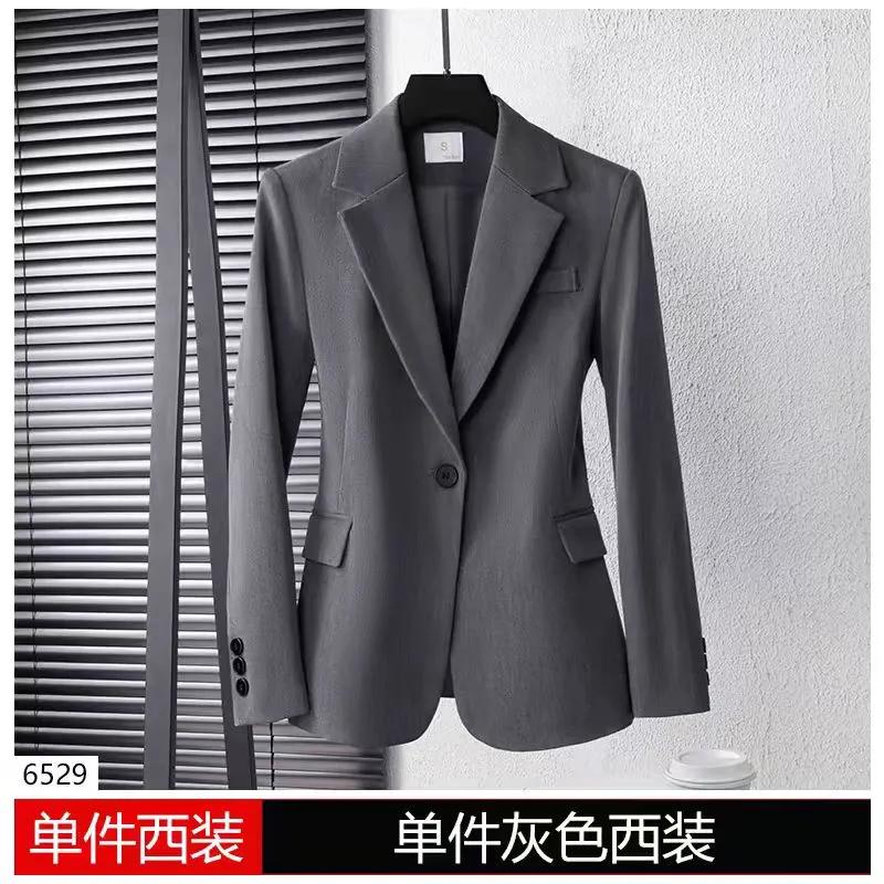 Spring Autumn Ladies Classic Lapel Single Breasted Blazer Business Casual Work Suit Coat M
