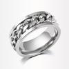 Punk Men's Women's Chain Style Stainless Steel Band Ring Jewelry Couple Gift
