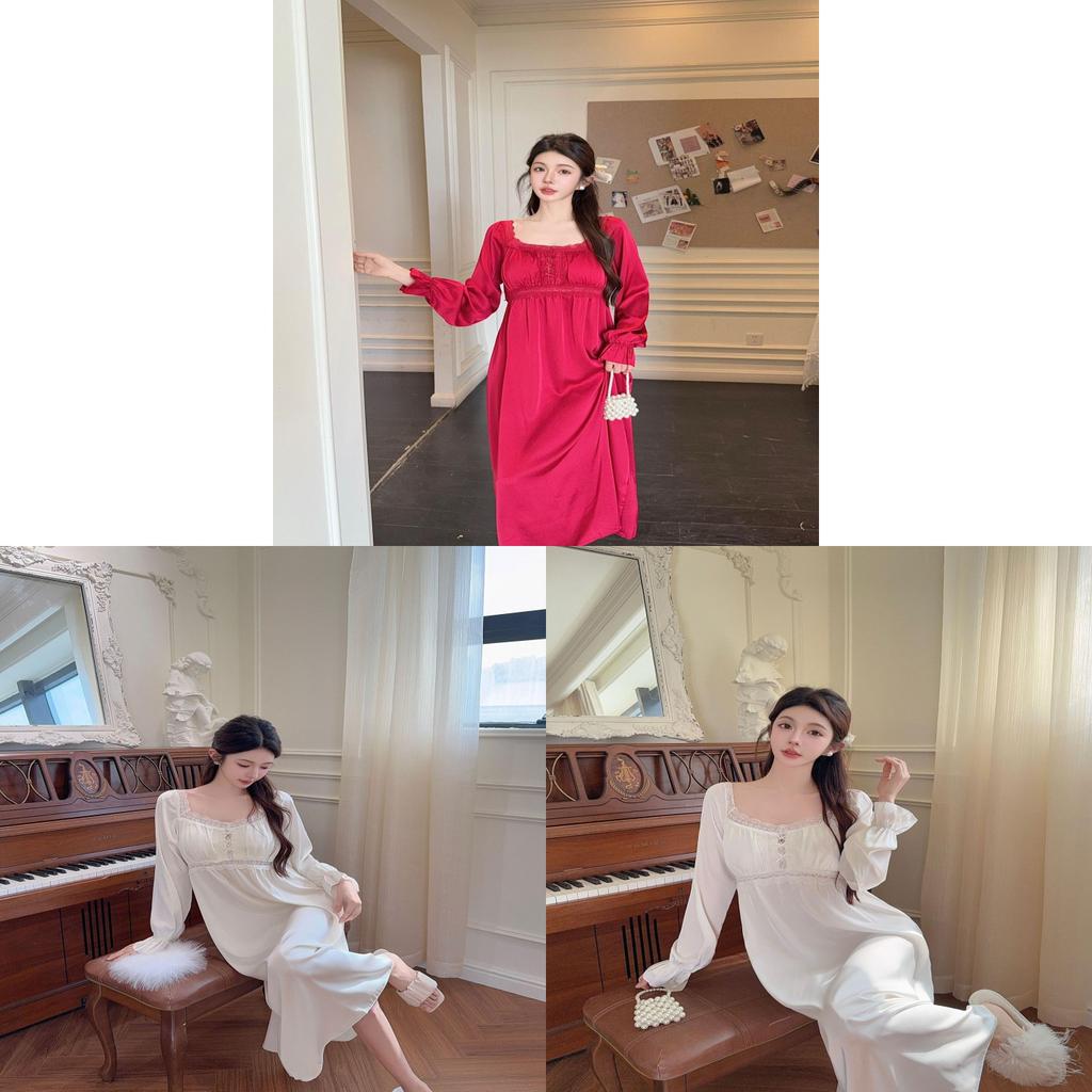 Women Ice Silk Sleep Dress With V Neck Sleeveless Design For Home Comforts