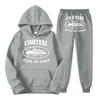 Cortiz Sportswear Tuta da Jogging da Uomo con Stampa Alfabetica Felpa con Cappuccio Y2K Pantaloni da Tuta Larghi con Cappuccio