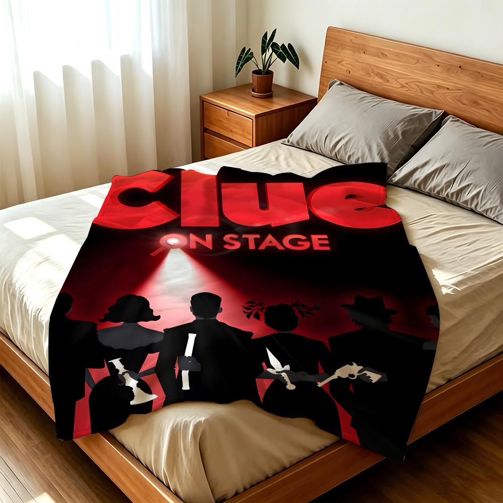 Game C-Cluedo C-Clue Throw High-Density Short Plush Blanket Soft Skin-Friendly for Sofa Nap Air-Conditioned Room