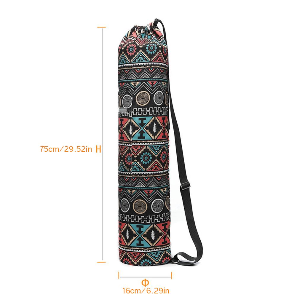 75*16cm Printed Canvas Yoga Mat Bag Carrier Sport Gym Bags Fitness Training Storage Case