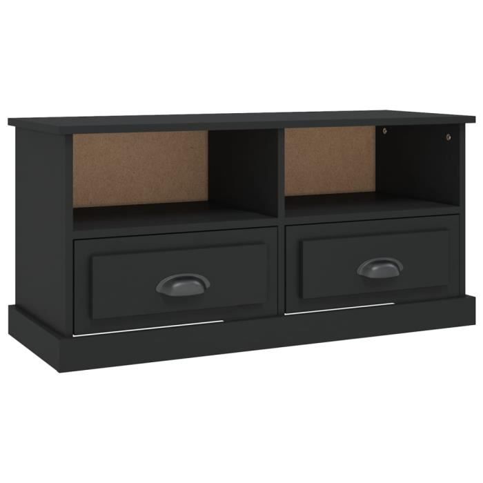 VidaXL Meuble TV noir 93x35,5x45 cm bois d'ingénierie 816465