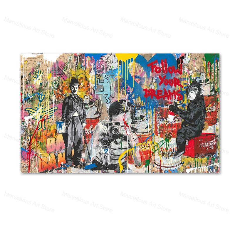 

Граффити Бэнкси Поп-арт Мальчики и Девочки Плакаты и Принты Картины На Холсте Настенные Картины для Украшения Дома Гостиной 70x100cm No Framed