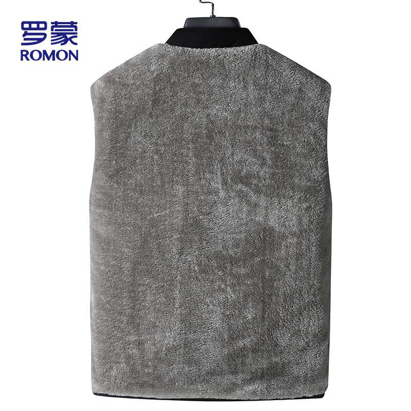 ROMON Men's Business Casual Stand Collar Fleece Lined Jacket