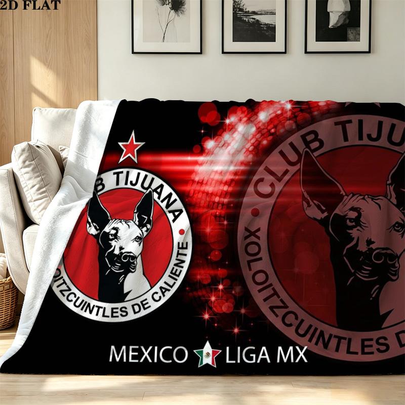 Tijuana Logo Print Flannel Blanket High Quality Warm Comfortable Cover for All Seasons Perfect for Gifts Home Decor
