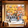 Static Cling Window Decals Autumn Maple Leaf And Lantern Sticker Double Sided PVC Waterproof Thanksgiving Party Decor Decals Removable Electrostatic