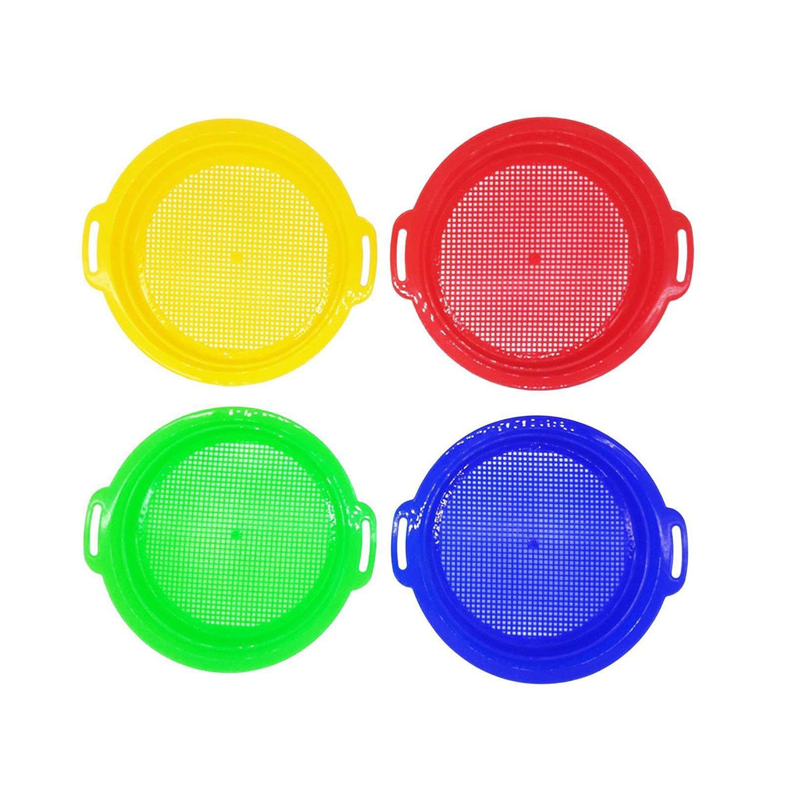 

Набор из 4 детских пластиковых сит для песка, пляжная игрушка для поиска сокровищ на открытом воздухе, летние садовые занятия, возраст 12+