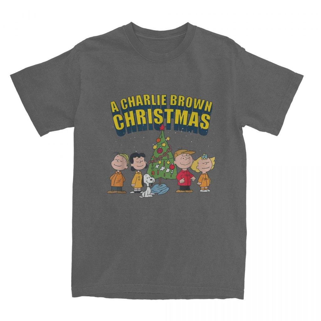 Fıstıklar Charlie Brown Noel Özel Snoopy Erkek Kadın Tişört Yenilikçi Tişört O Yaka Tişört Pamuklu Yeni Gelen Giysiler
