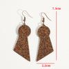 New Vintage Cork Dangle Earrings Geometric Design Retro Vacation Vibe Versatile Elegant Slim Face Ear Accessories For Ladies