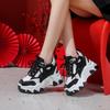 Fashion 7CM New Women High Top Sneakers Height Increasing Platform Casual Dad Shoes Spring Thick Sole Breathable Sport Shoes Woman