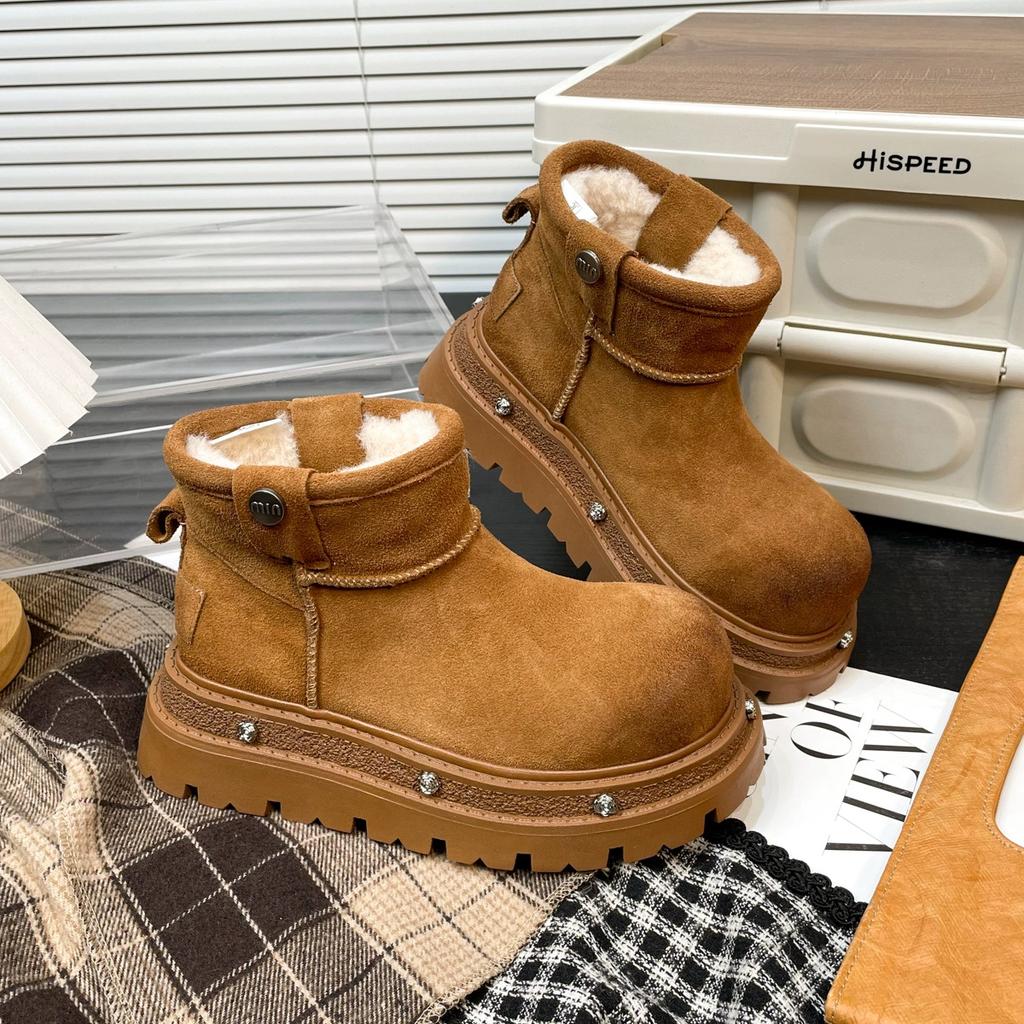 Non-slip Snow Boots for Women To Wear Outside Autumn and Winter New Fashionable and Comfortable Warm Plush Thick-soled Short Boots for Children