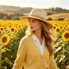 Women Hat Foldable Rollable Breathable Fedora Hat Wide Brim Commuting Camping Lightweight Sun Protection Hat