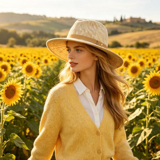 Women Hat Foldable Rollable Breathable Fedora Hat Wide Brim Commuting Camping Lightweight Sun Protection Hat