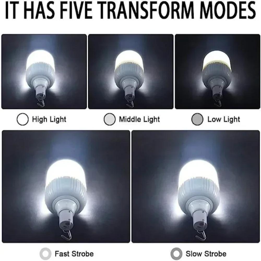 500w Luci Portatili da Campeggio all'Aperto Ricaricabili USB Lampada LED Lampadina di Emergenza Gancio Tende ad Alta Potenza Lanterna Luci Notturne Lampadina