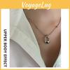 Geometric Water Drop Titanium Steel Necklace With Polished Finish For Unisex Stylish Collarbones