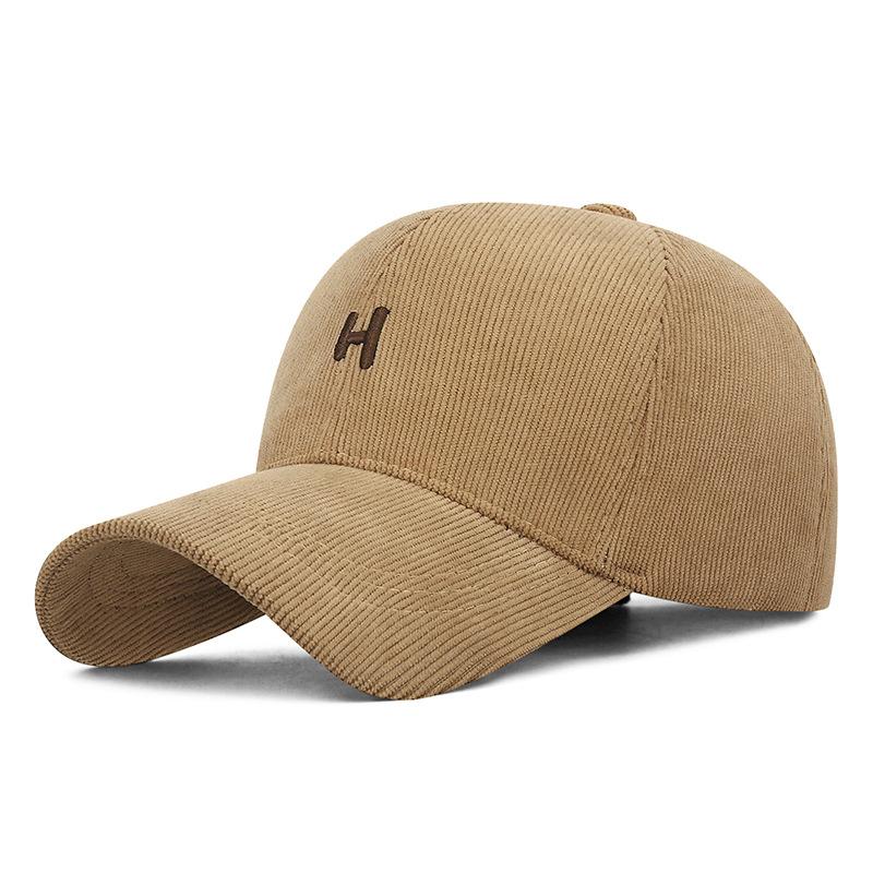Autumn Winter Embroidery Letters Corduroy Cap Men Women Velvet Warm Baseball Cap
