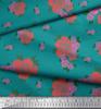 Soimoi Black Japan Crepe Satin Fabric Leaves & Rose Floral Fabric Prints Meter 42 Inch